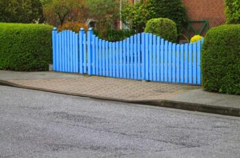 Gartentor blau als Doppeltor